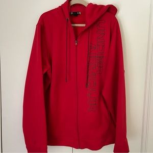 Under Armour Red Full-Zip Hoodie Sweatshirt